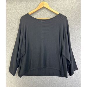 Carol Turner Collection CTC Black Long Sleeve Blouse Shirt 3/4‎ Sleeve Large